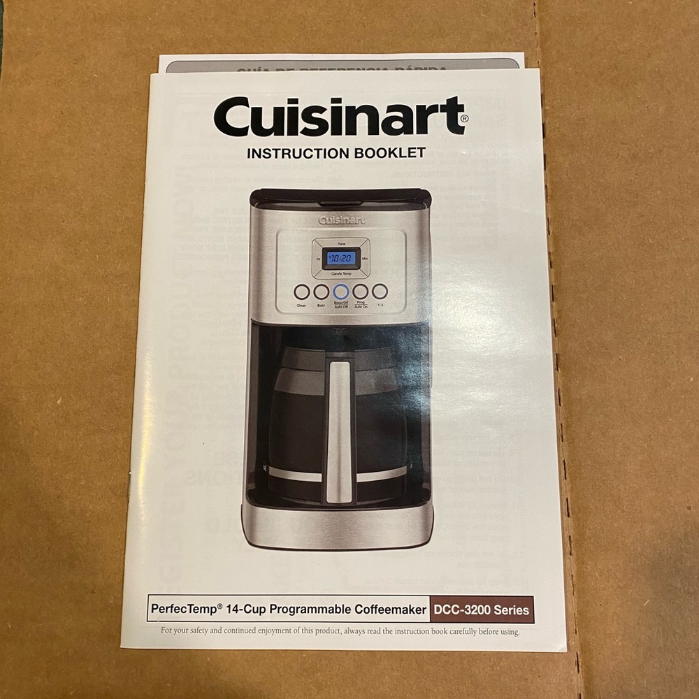 Cuisinart Instruction Booklet Perfect Temp 14 Cup Programmable Coffee Maker